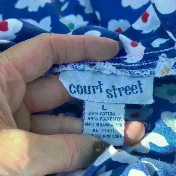 Vintage Floral Blue Dress - Picture 7 of 8